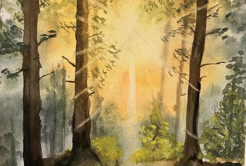 Lampost and Trees