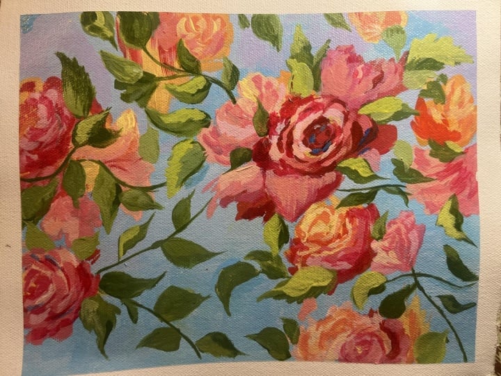 Bold abstract roses