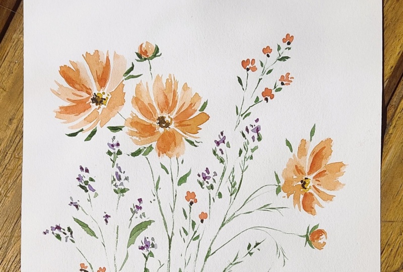Watercolor Wildflowers: Paint Watercolor Florals Using a Vintage Autumn Color Palette