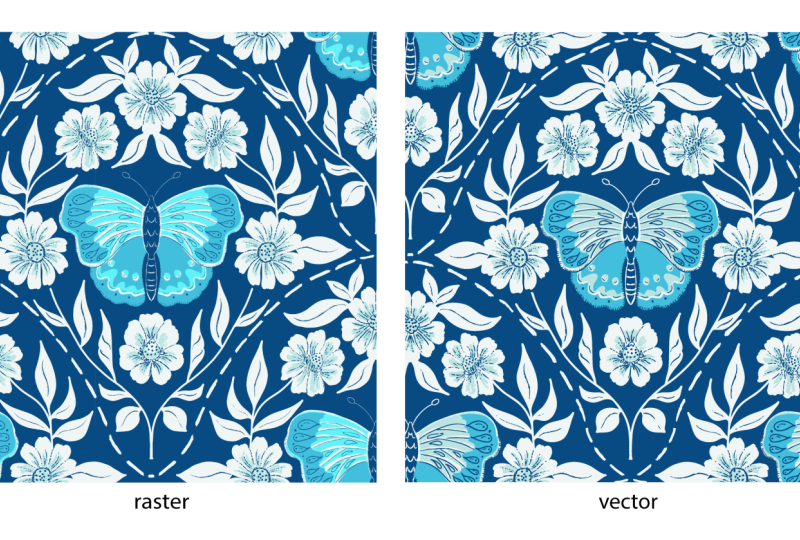 raster and vector moth pattern