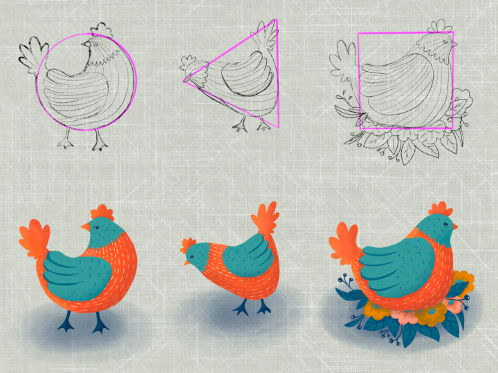 Colorful Angry Chicken