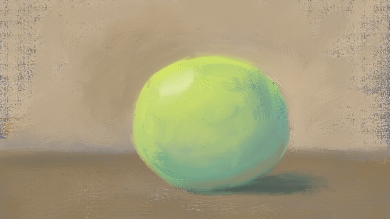 Photoshop Mixer Brush Oil Painted Ball - student project