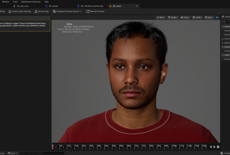 creating my own avatar in unreal engine