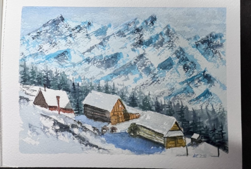 Iceland and Swiss Alps in Watercolor