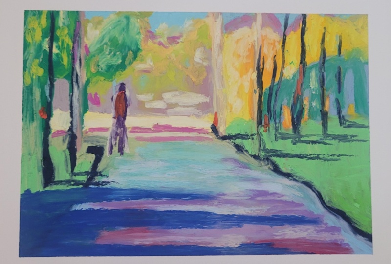 3 oil pastel paintings