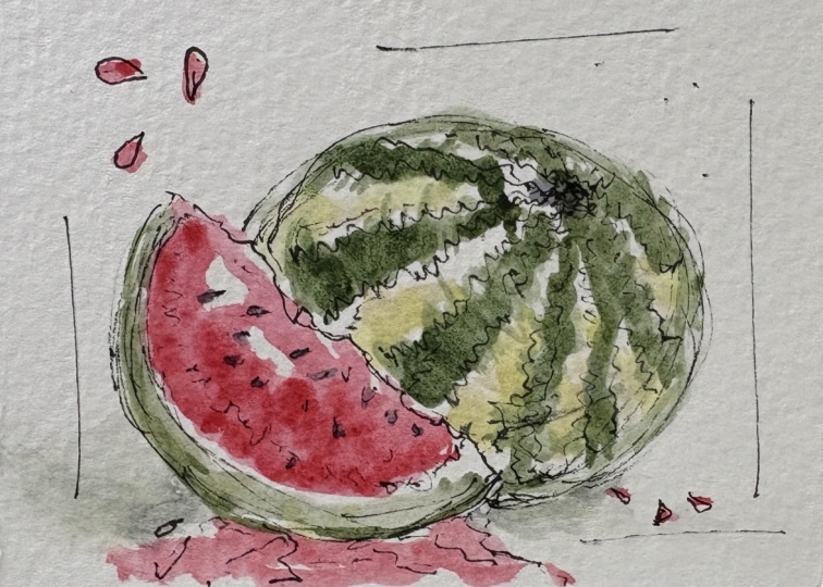 Last Prompt - loose, juicy, & fun way to finish this small accordion journal . .. what next?