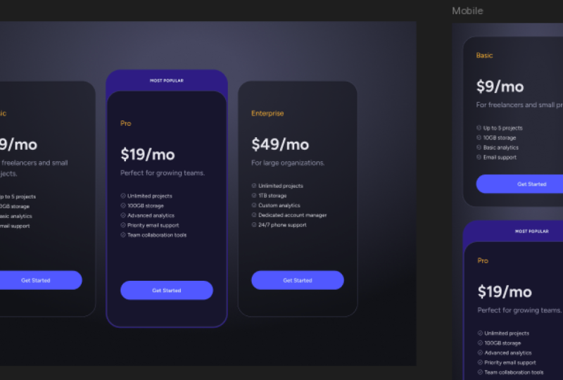 Responsive Pricing Table