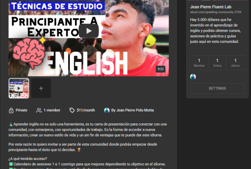 I created my community of English