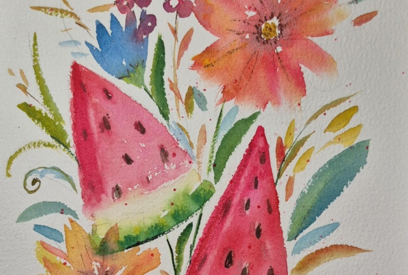 Fresh and Modern Watercolors: Paint a Stunning Fruit and Floral Arrangement
