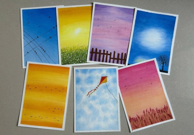 7 watercolor skies