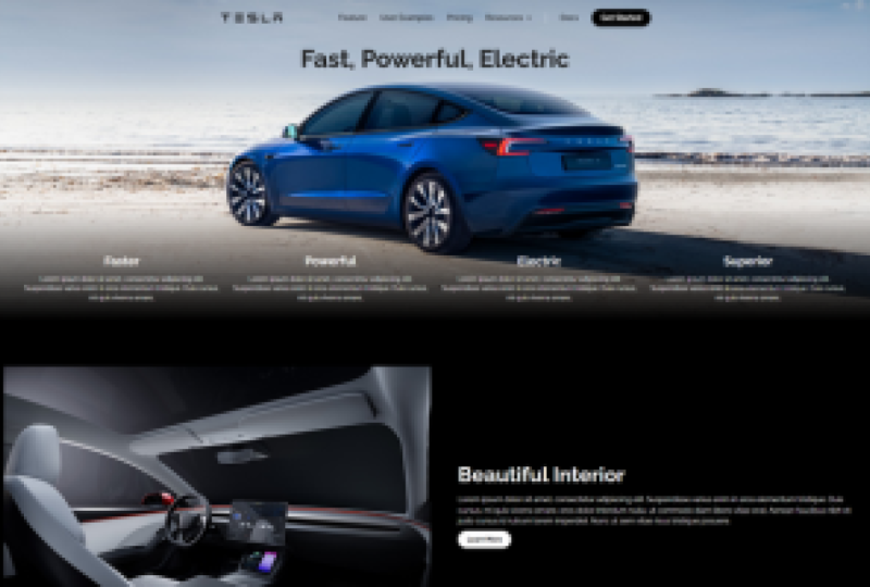 Tesla Landing Page Design Successfully Completed.