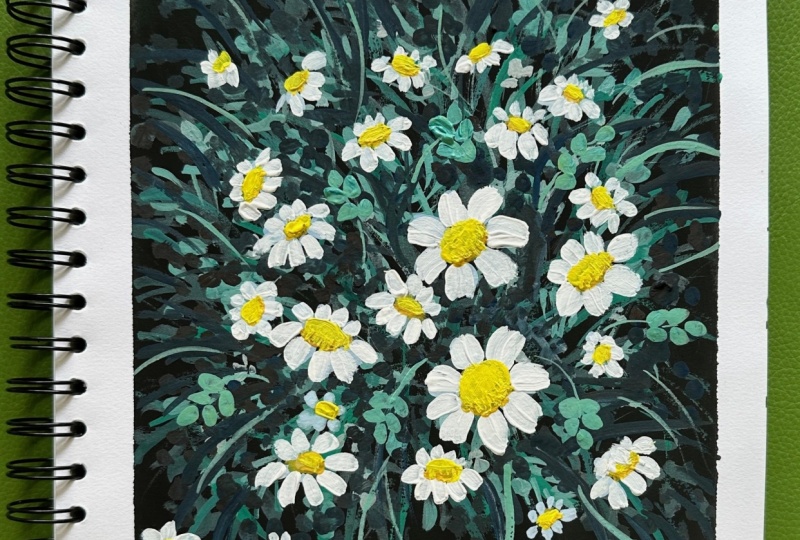 White blooms