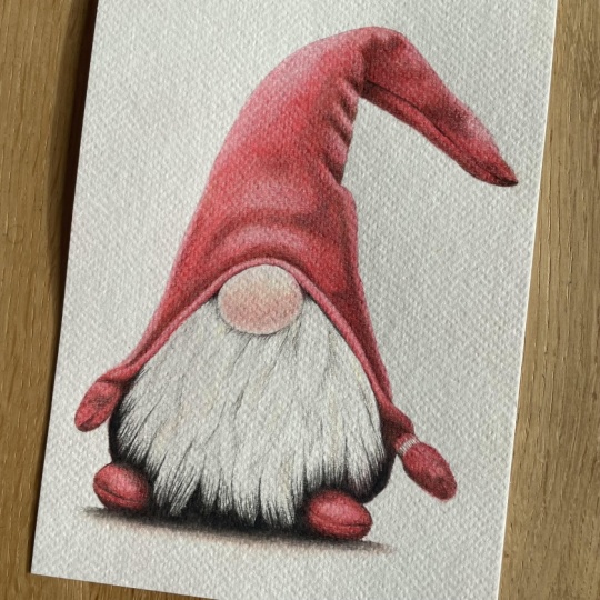 Gnome with watercolor pencils