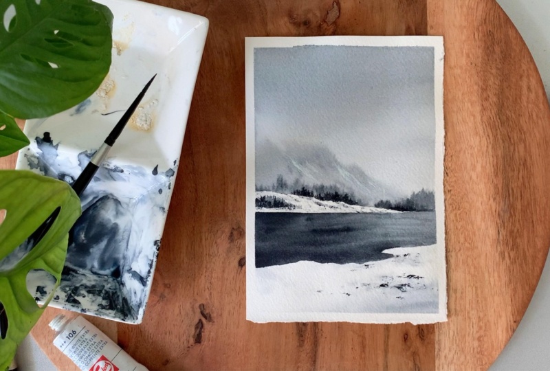 7-Day Monochrome Watercolor Challenge
