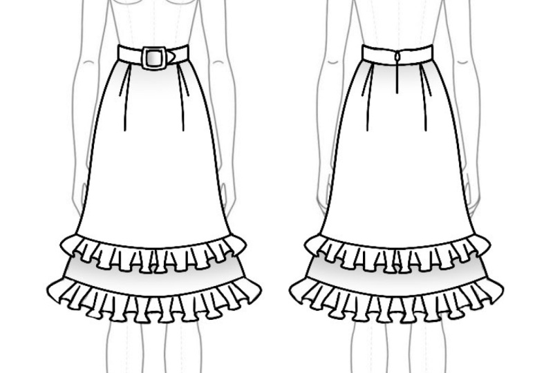 Two-tier ruffle skirt