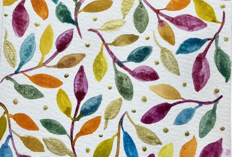 Autumn watercolour patterns