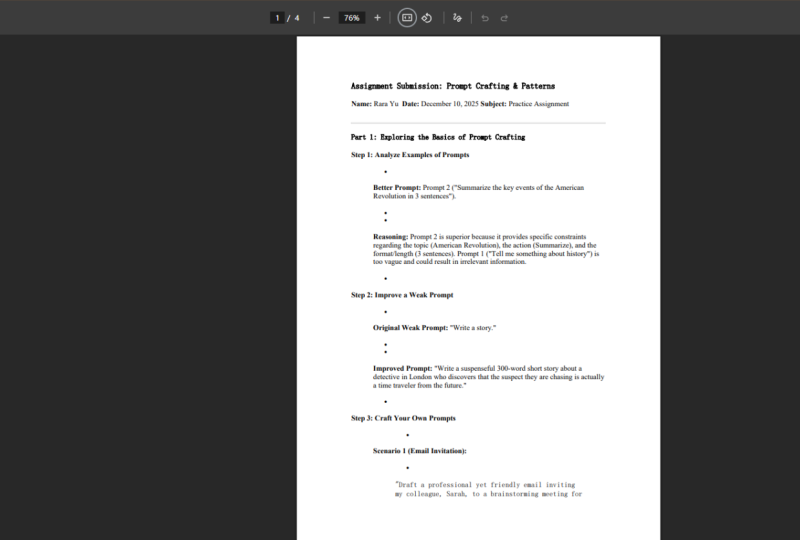 Assignment Submission: Prompt Crafting & Patterns