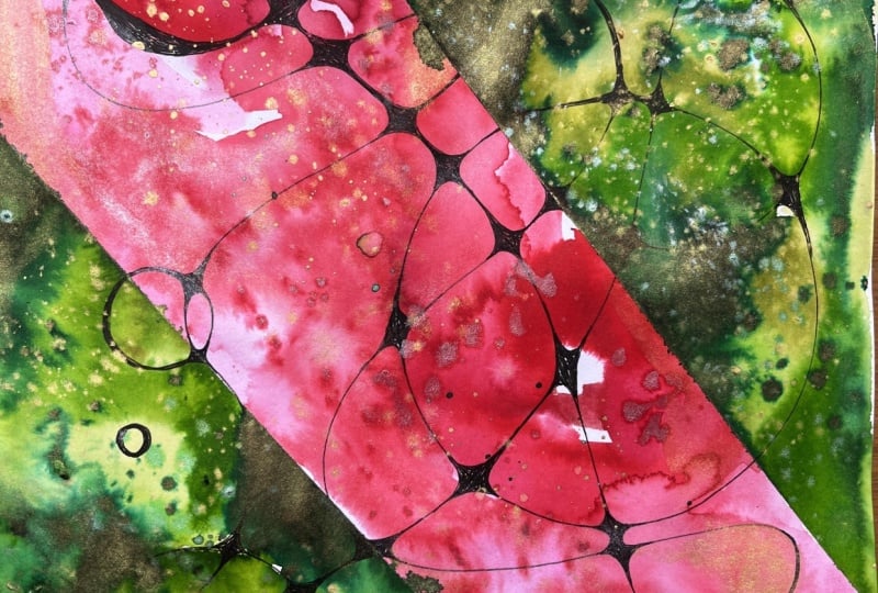 Festive Spin on Masking Neurographic Ink and Watercolor