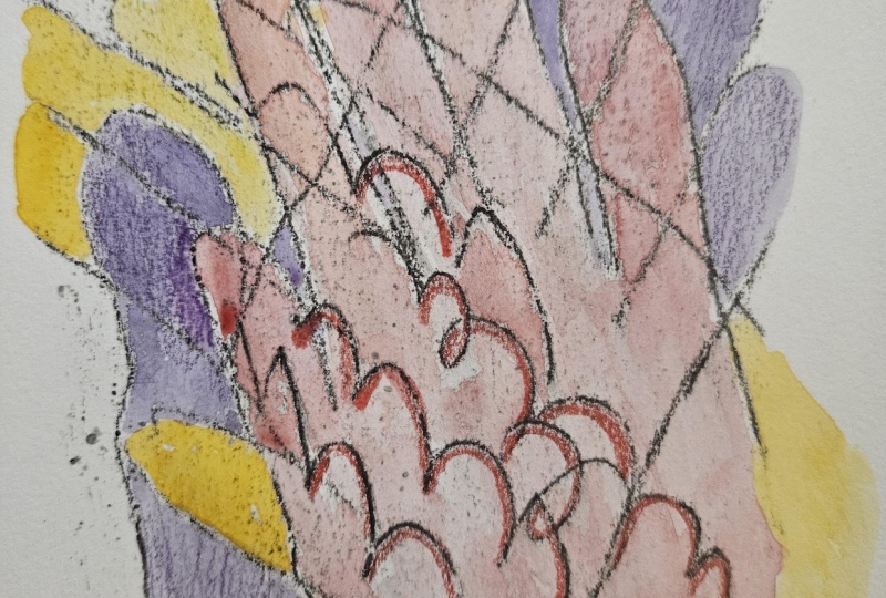 Oil pastel image transfer