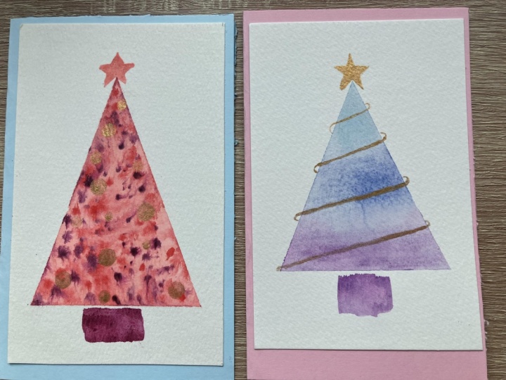 Triangle Tree Holiday Cards