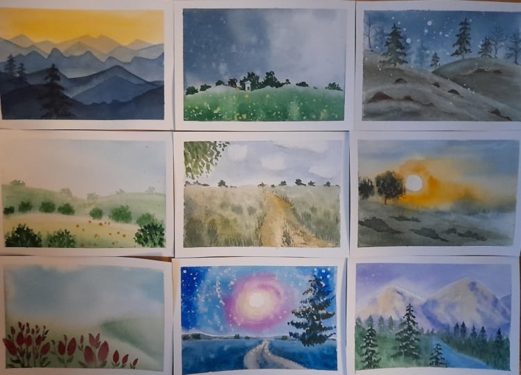 postcard paintings