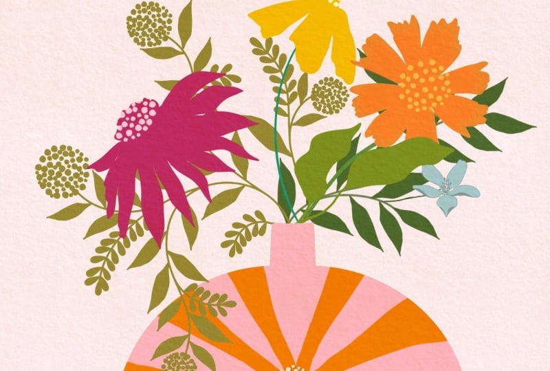 Floral art stamps