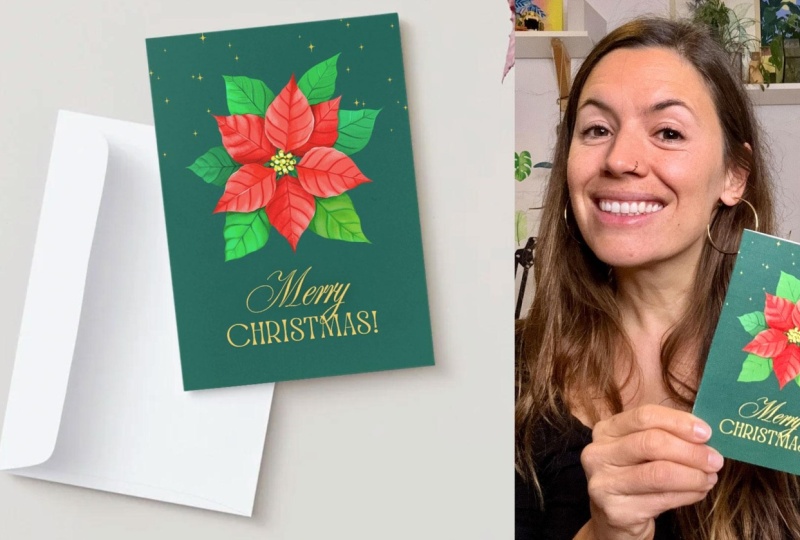 My Finished Poinsettia – From Illustration to Final Design