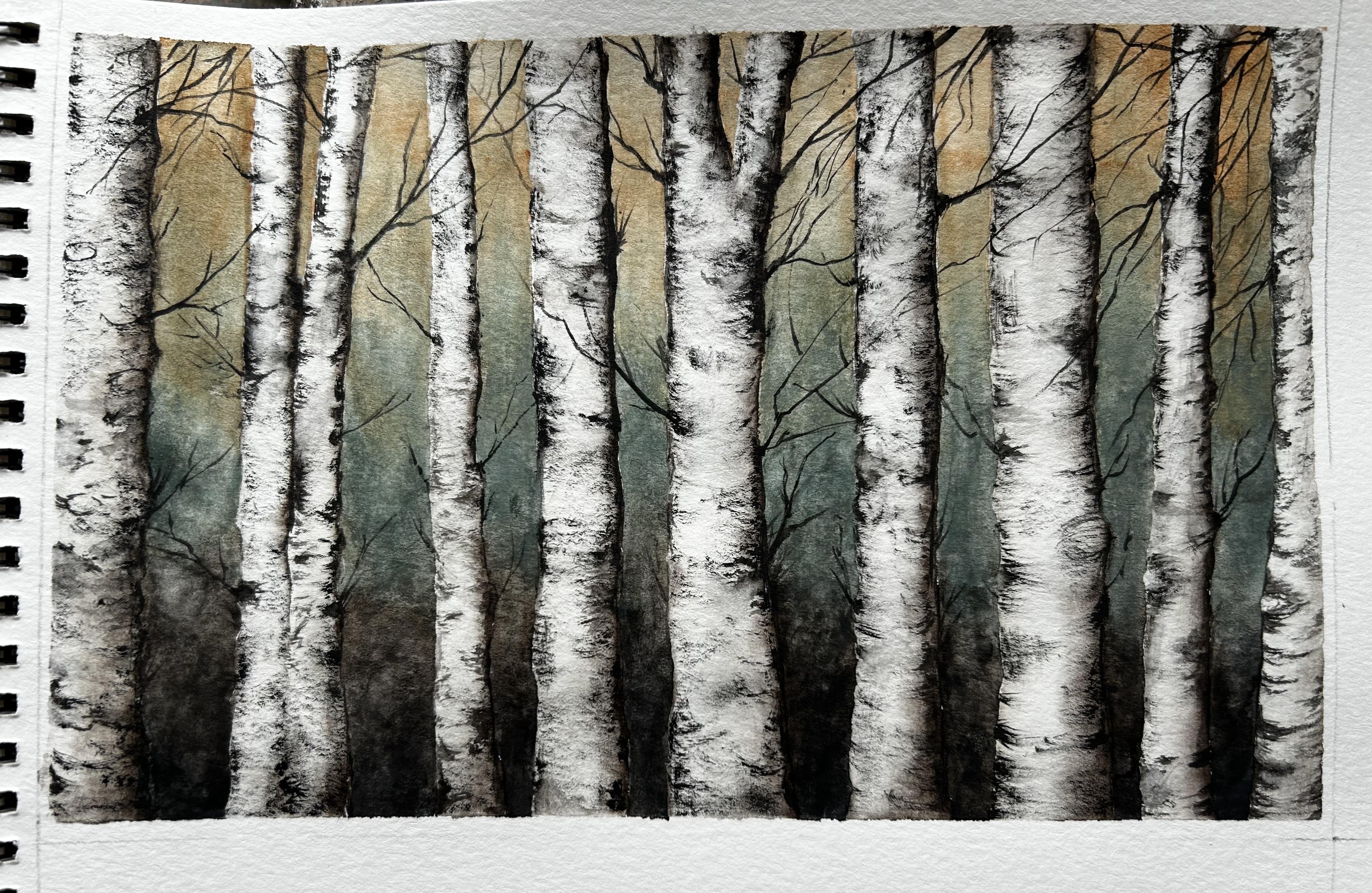 Aquarell durchs ganze Jahr: Übe weiter und stärke deine Fähigkeiten anhand  von einfachen Wäldern | Francoise Blayac | Skillshare, image size:4032x2623