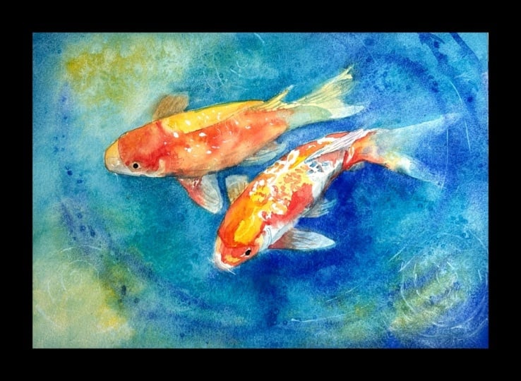 Watercolor Koi Pond