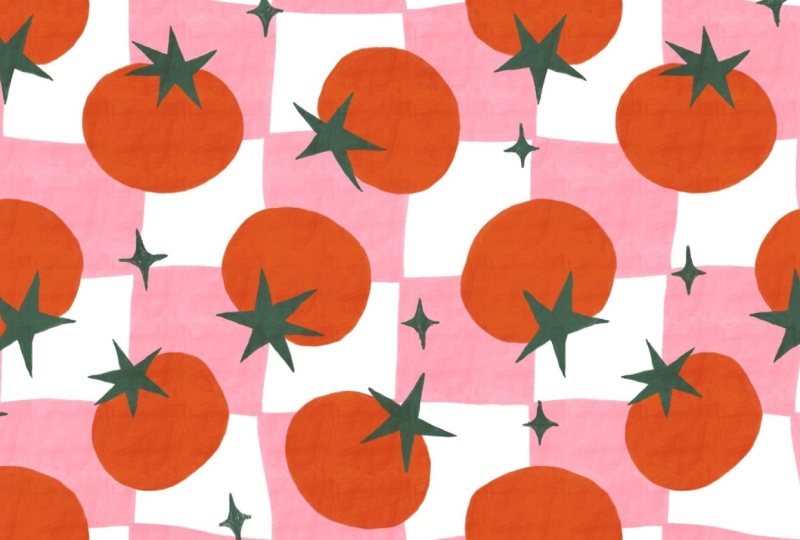 Tomato Checkerboard Pattern