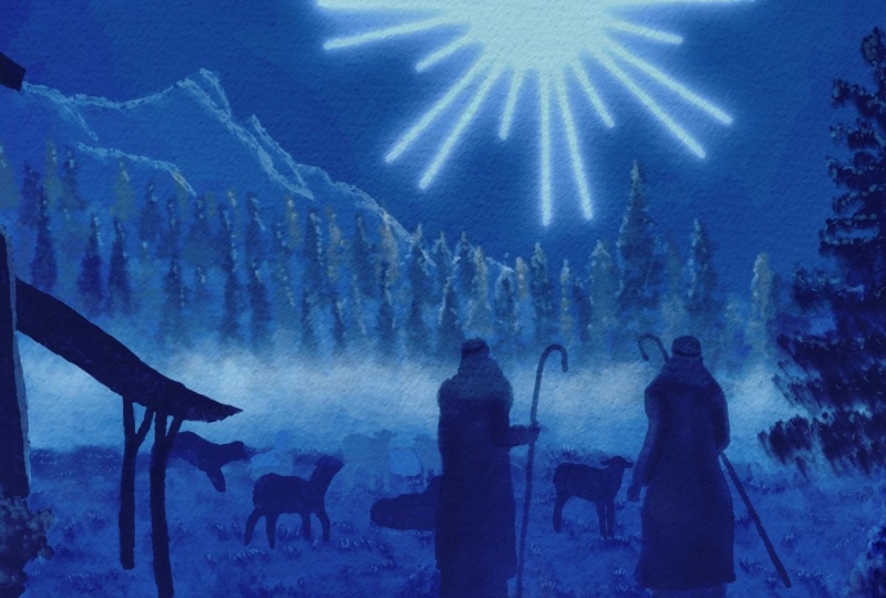 Nativity Contrast Painting