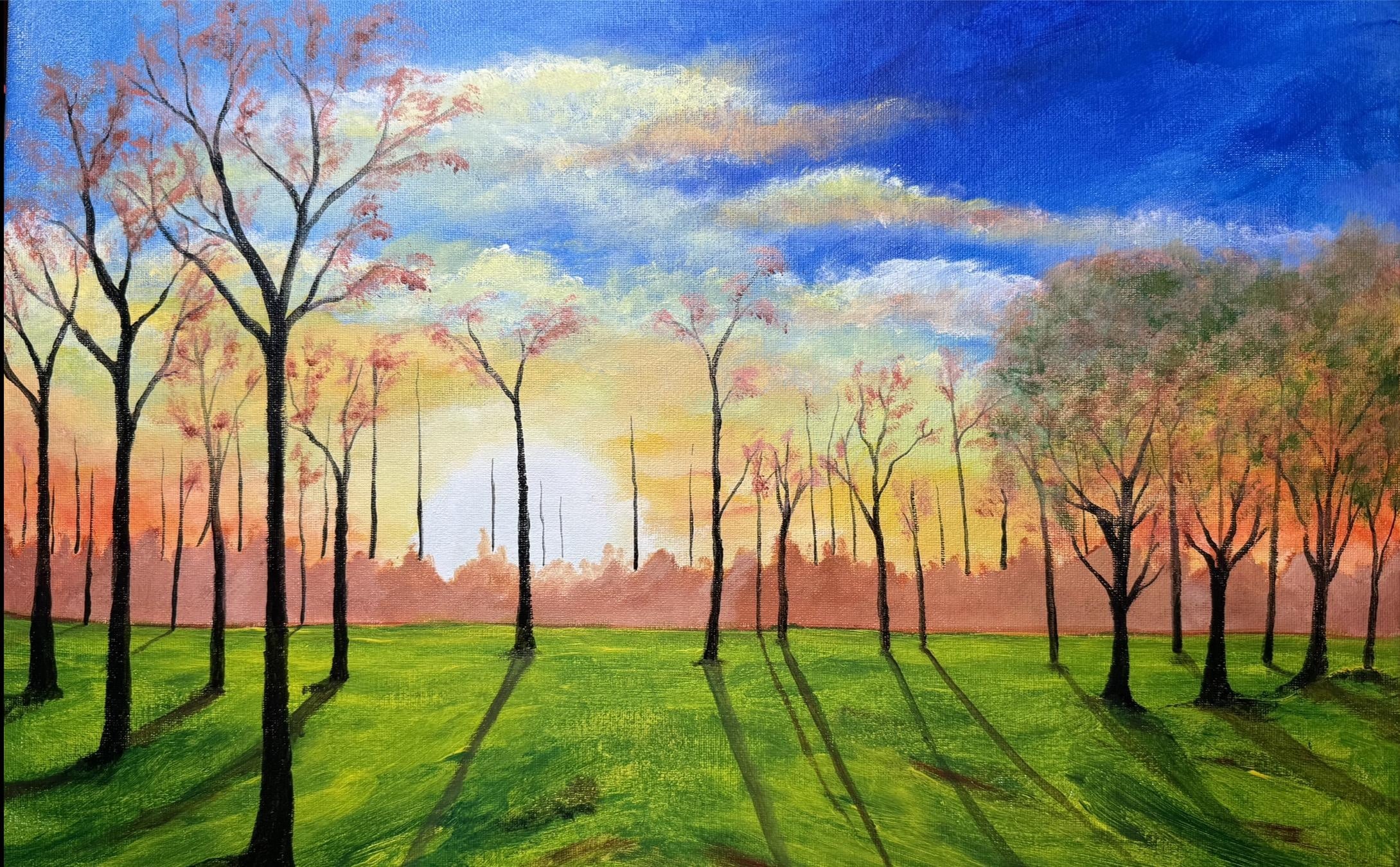 First Acrylic Landscape - student project
