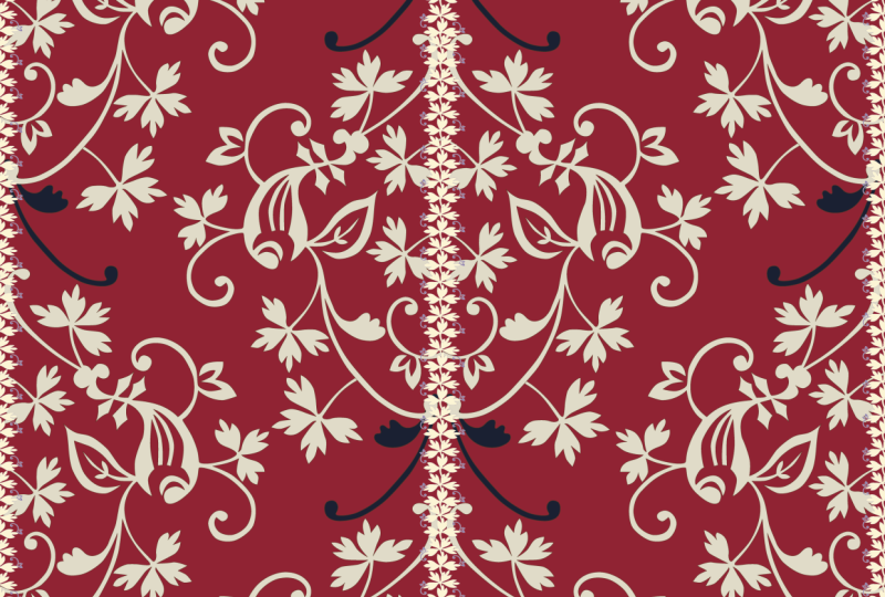 Burgundy Botanical Damask – an Elegant Symmetrical Repeat in Affinity Designer 2