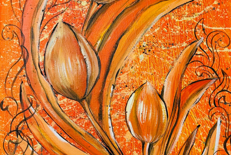 Tulips In Acrylic Painting