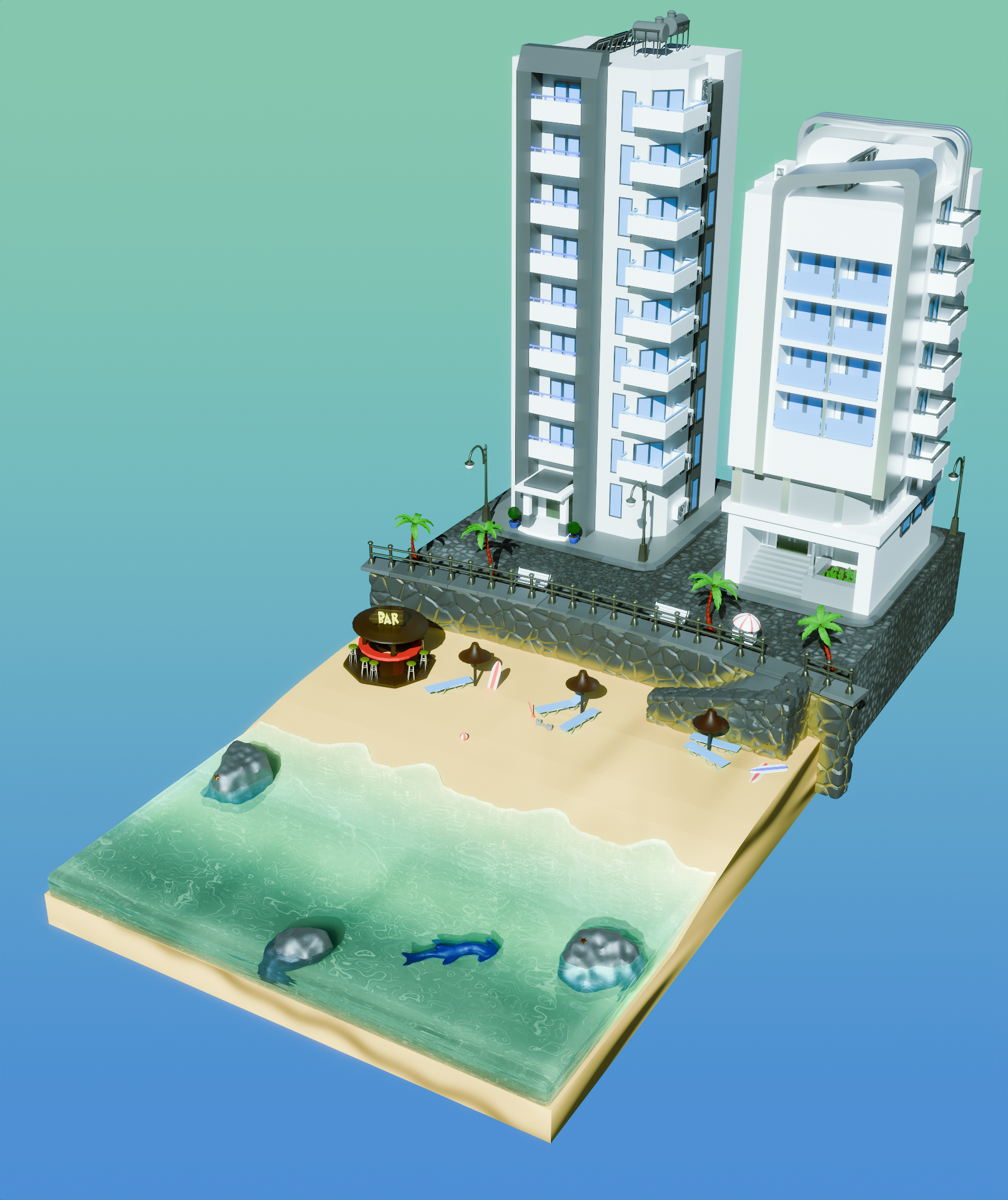 Beach scene - student project