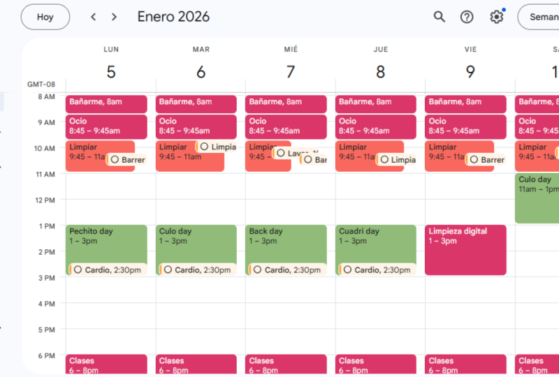 Calendario de vacaciones