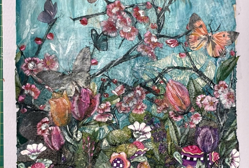 Secret Garden Mixed Media Collage