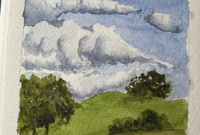 How to paint clouds in watercolor
