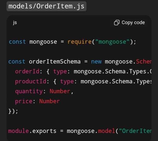 Node. js Code with Mongoose,