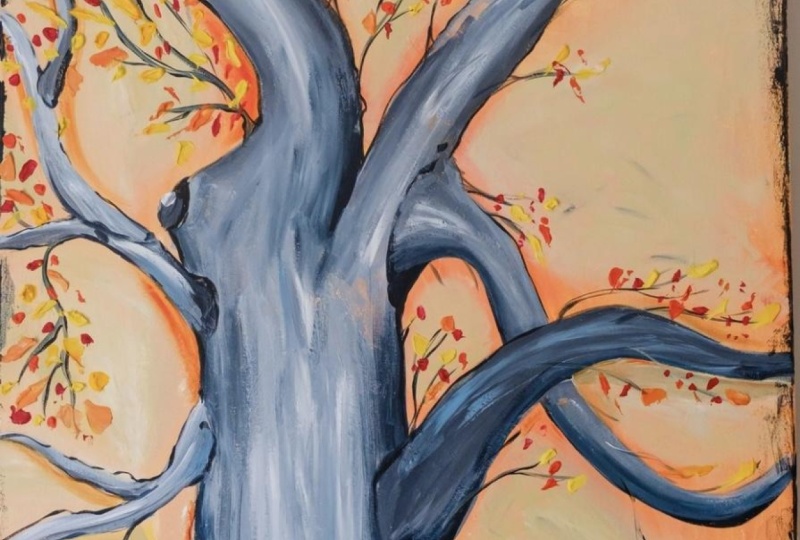 Expressive Tree in Acrylics