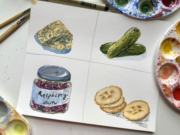 Charcuterie Snacks Food Illustration