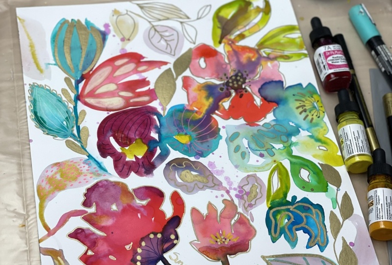 Shimmering, watery flowers
