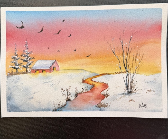 Winter Glow Watercolor