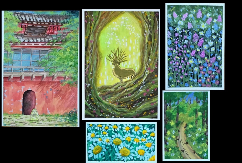 Gouache paintings
