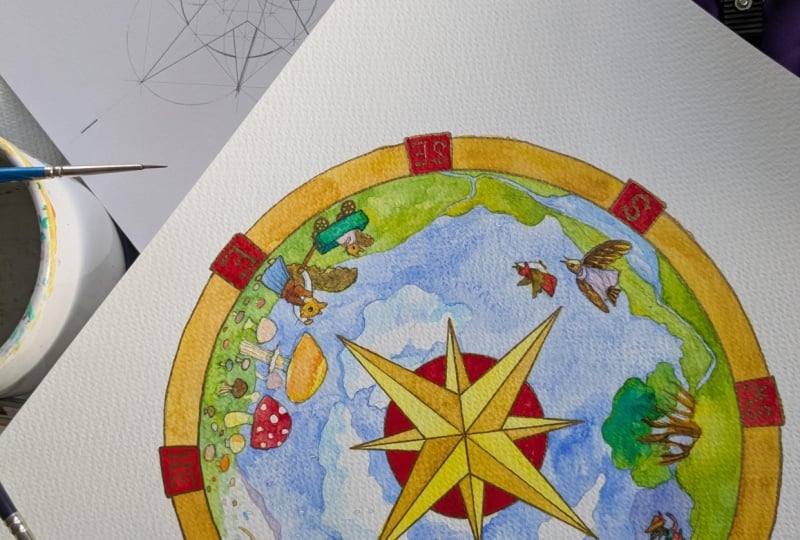 Geometric Compass Star illustration