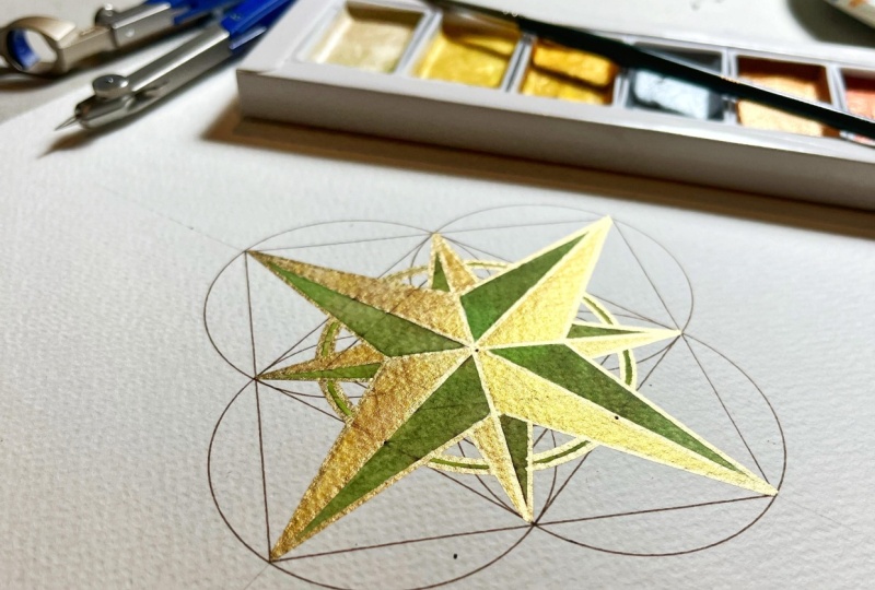 Geometric Compass Star