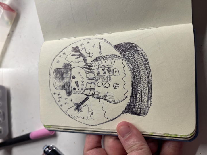 My Snowman Snowglobe drawing