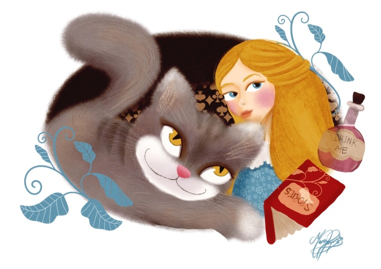 Alice and The Cheshire cat.