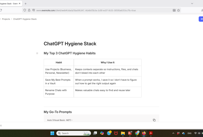 ChatGPT Hygiene Stack