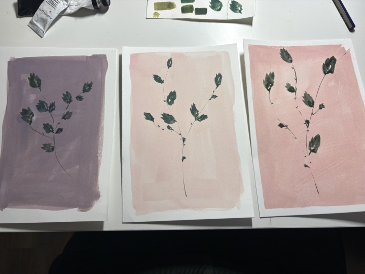 Trio of ROSE LEAF STUDIES
